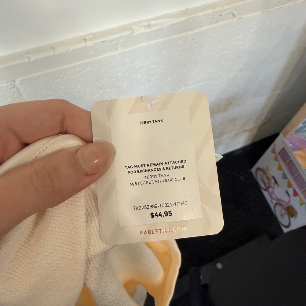 Fabletics Cream Muscle Tee - Picture 8 of 9